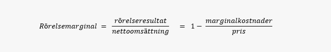 Matematisk formel för beräkning av rörelsemarginalen.