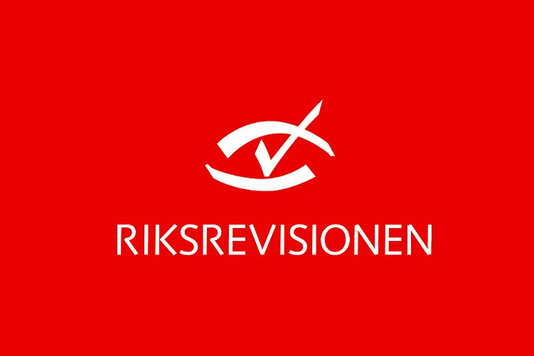 Riksrevisionens logotyp: Ett stiliserat öga med bock i mitten